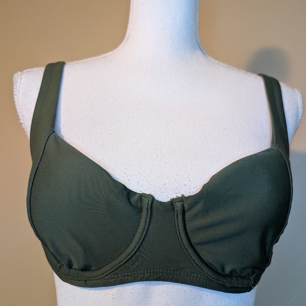 Kona Sol Ruched Army Green Bikini - Small Top, Medium Bottom - Picture 9 of 13